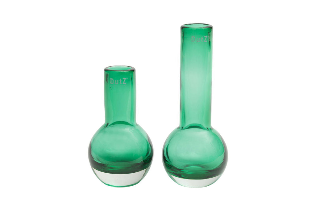 Jungle Green Mouth Blown Glass Vase