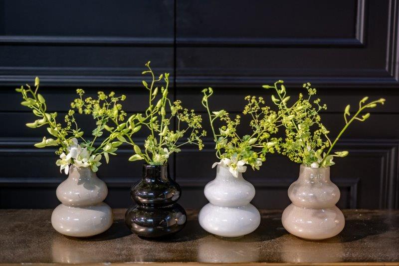 Smoke Mouth Blown Glass Vase Small 16cm Height