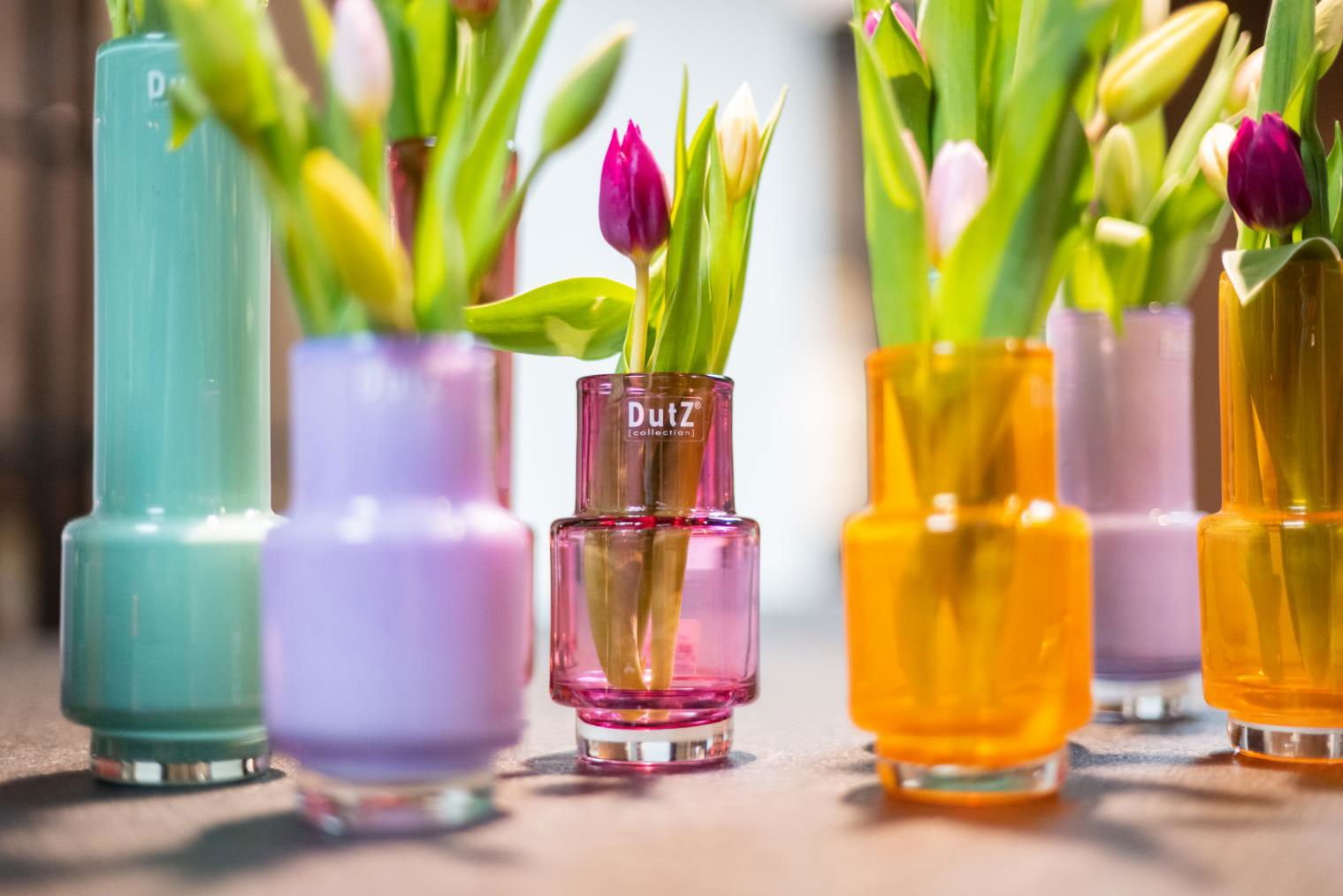 Raspberry Cylinder Vase Hand Blown Glass
