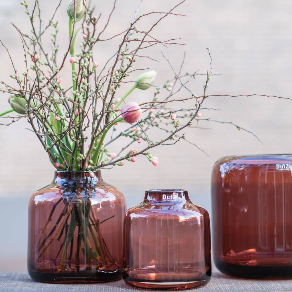 Burgundy Tisza Mouth Blown Glass Vase