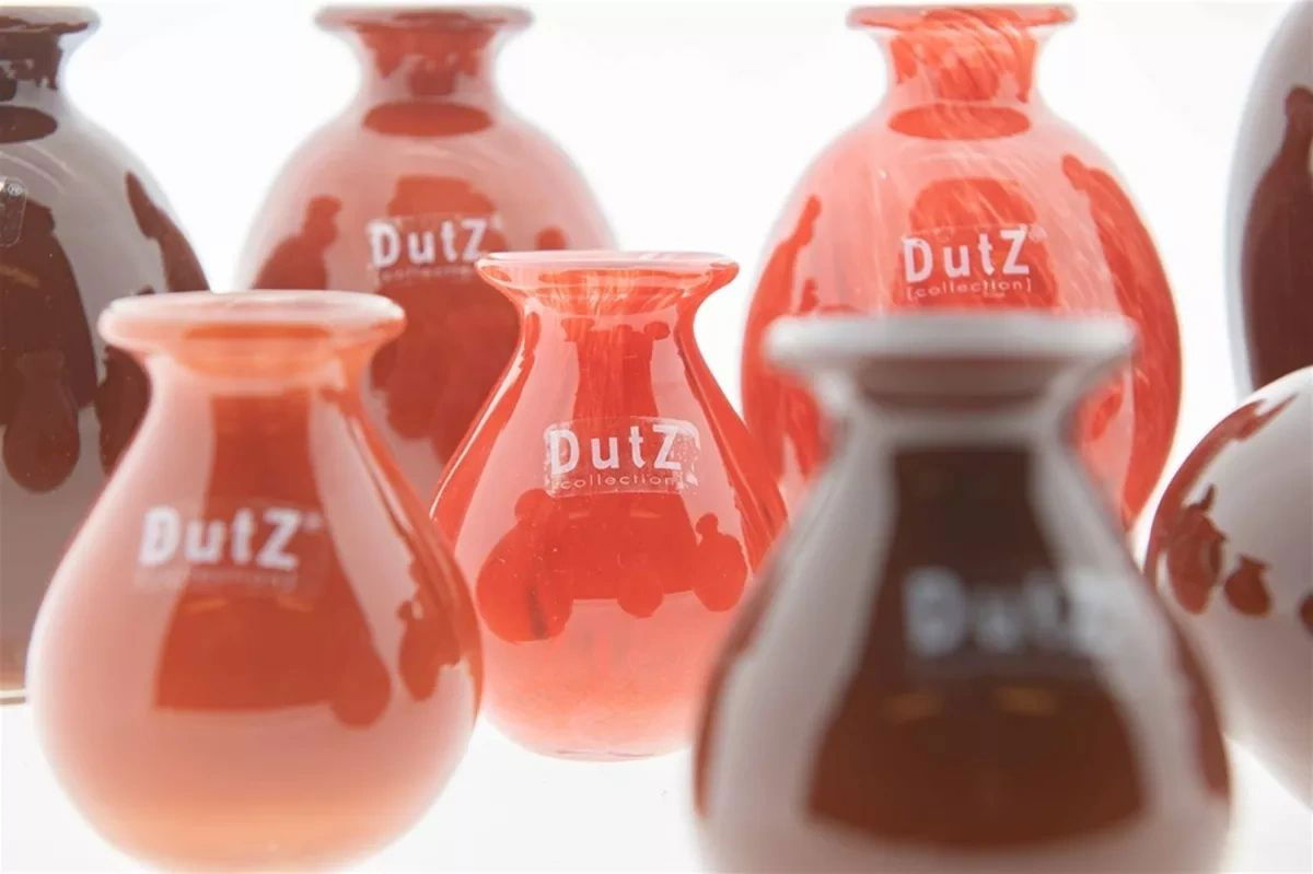 Red Tints Budvase Set of 24 Mouth Blown Glass