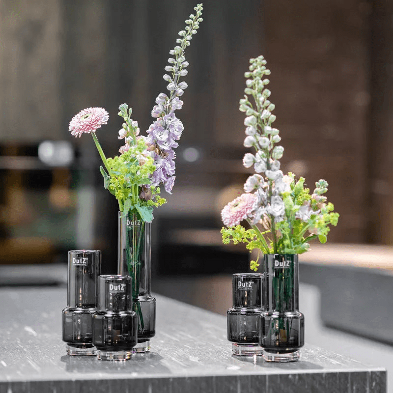 RONA Smoke Cylinder Vase Hand Blown Glass