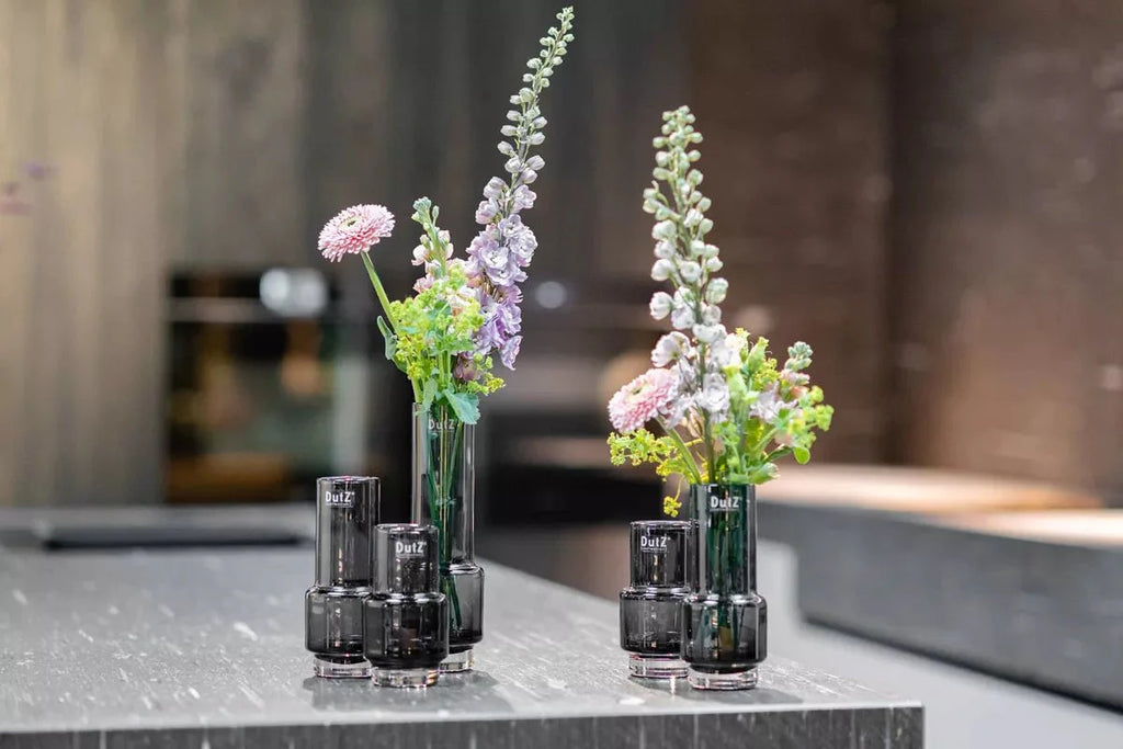RONA Smoke Cylinder Vase Hand Blown Glass
