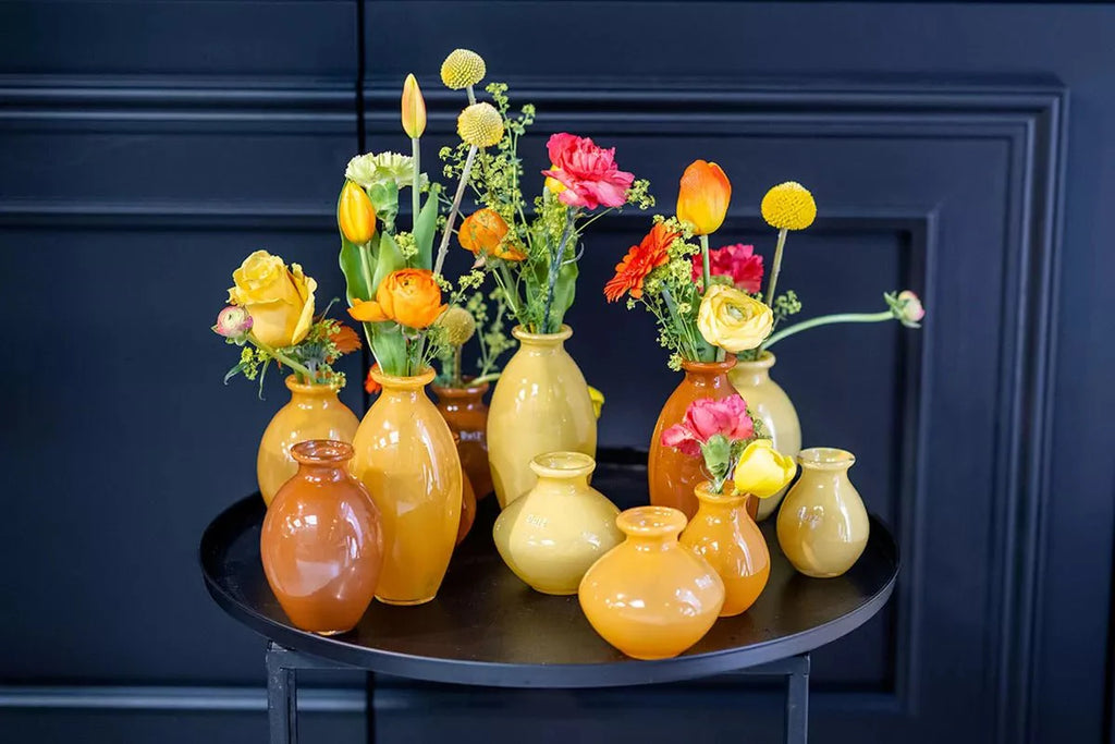 Yellow Orange Bud Vase Set of 24