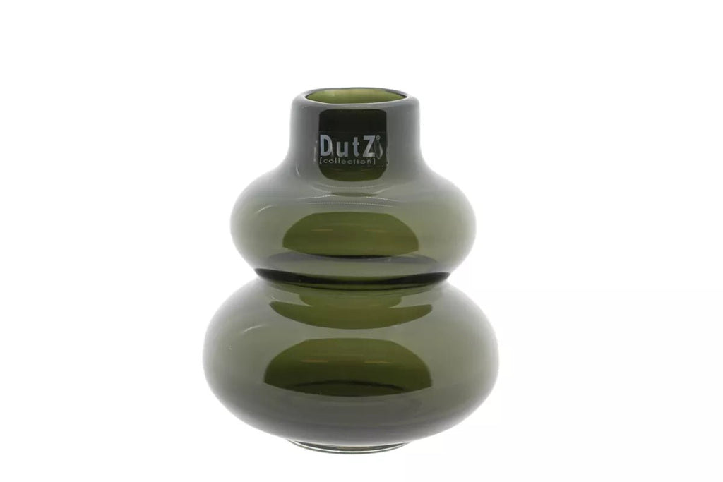 Smoke Mouth Blown Glass Vase Small 16cm Height