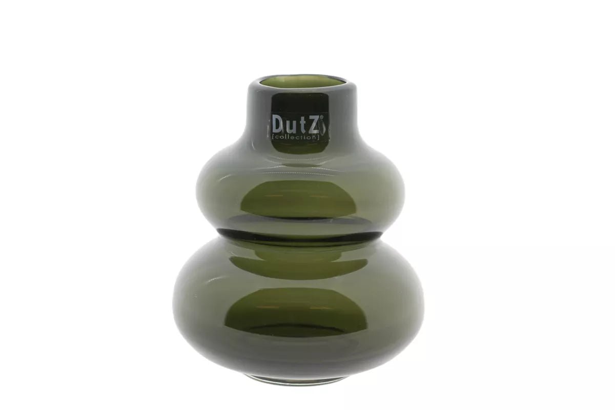 Smoke Mouth Blown Glass Vase Small 16cm Height