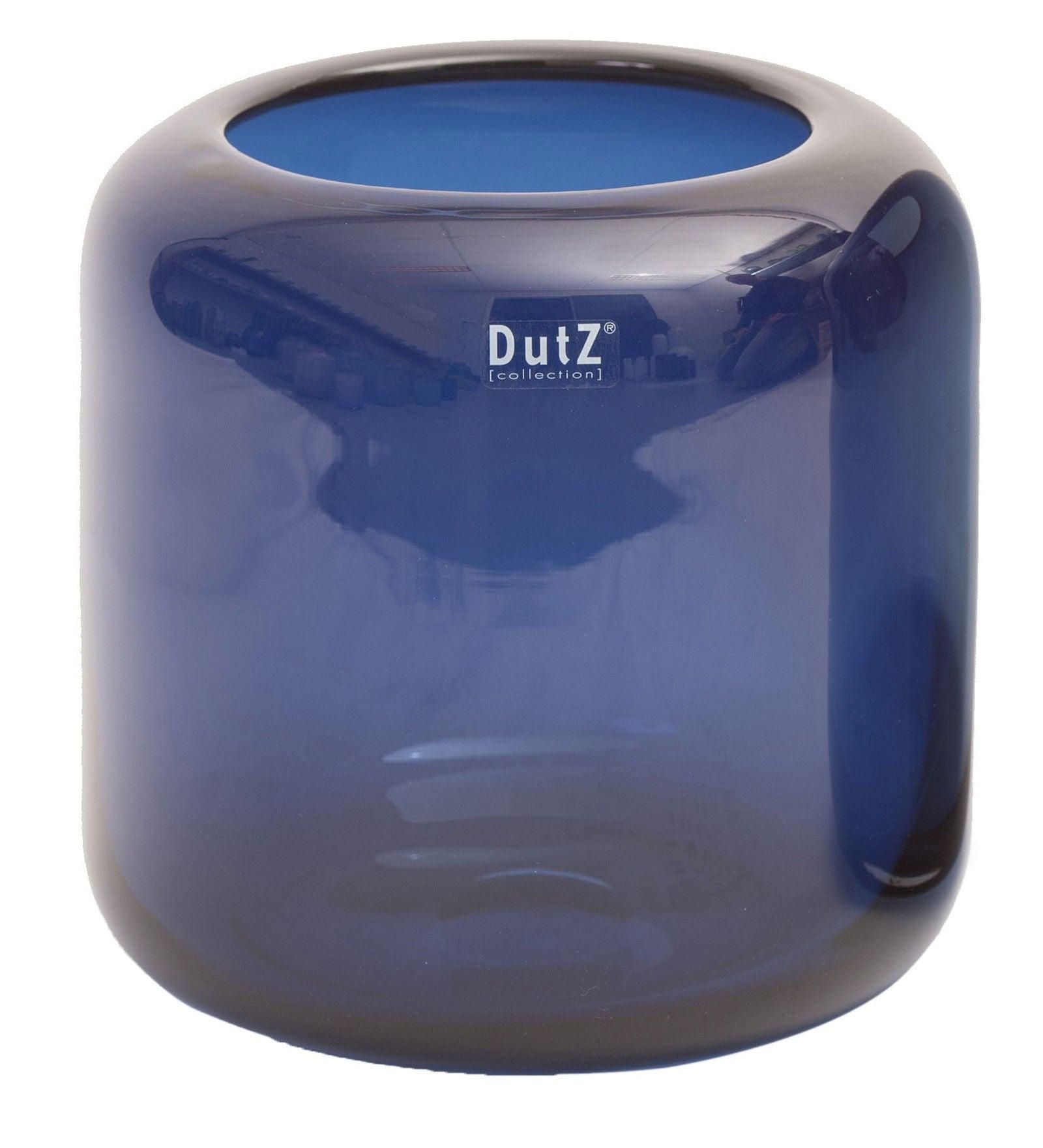 Mazurka Mouth Blown Glass Vase in Night Blue