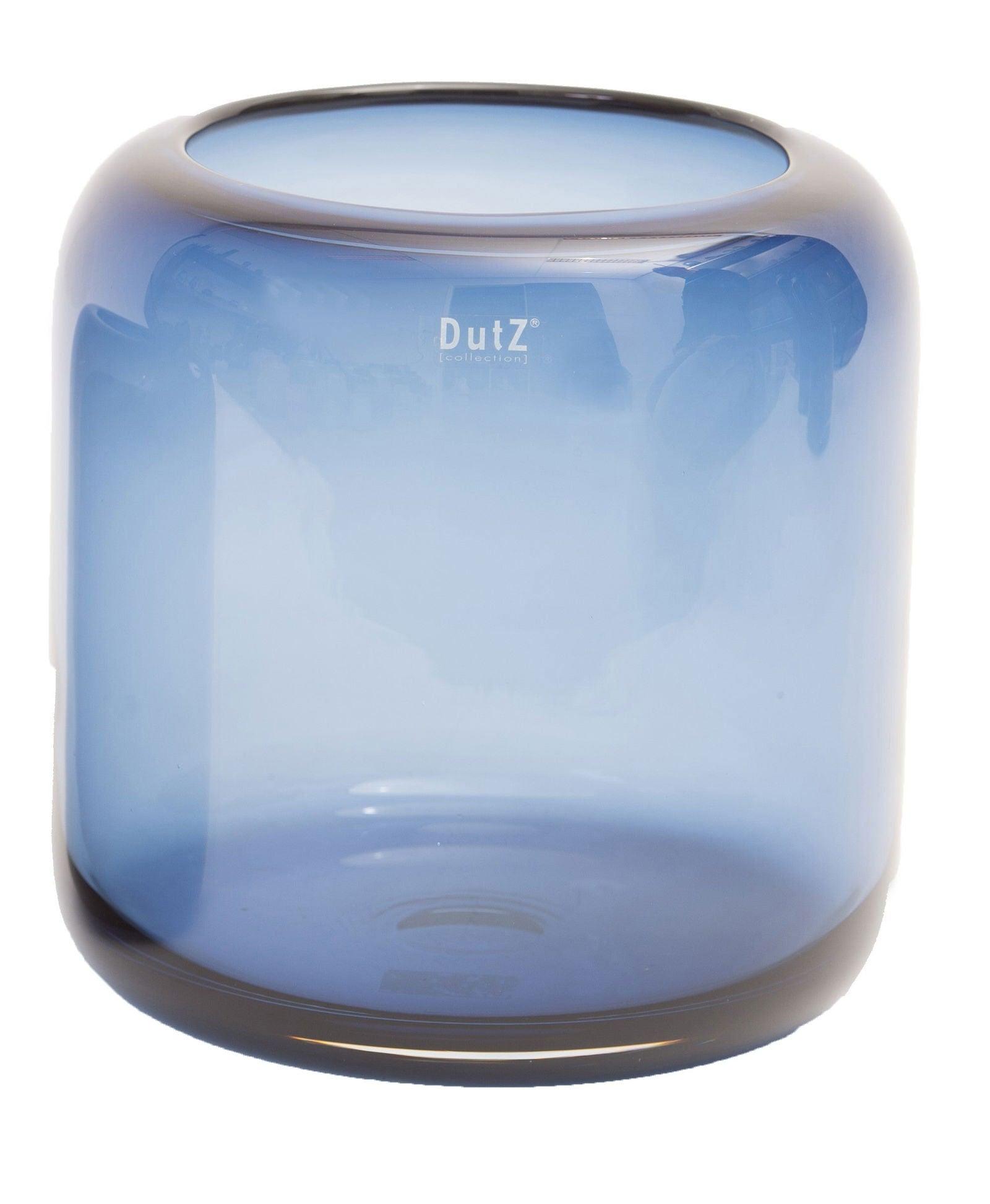 Mazurka Mouth Blown Glass Vase in Night Blue