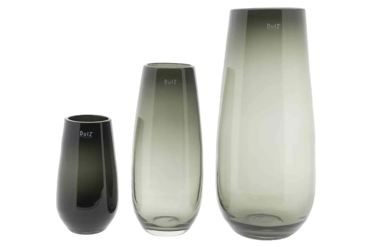 Robert Smoke Mouth Blown Glass Vase