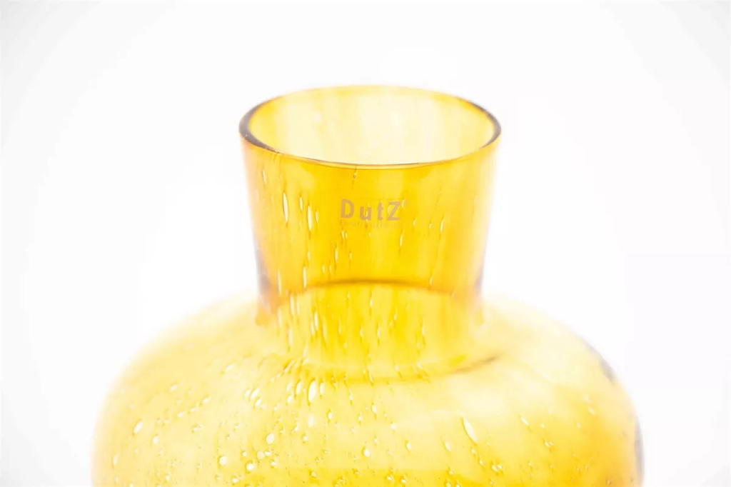 Modest Gold Bubbles Mouth Blown Glass Vase