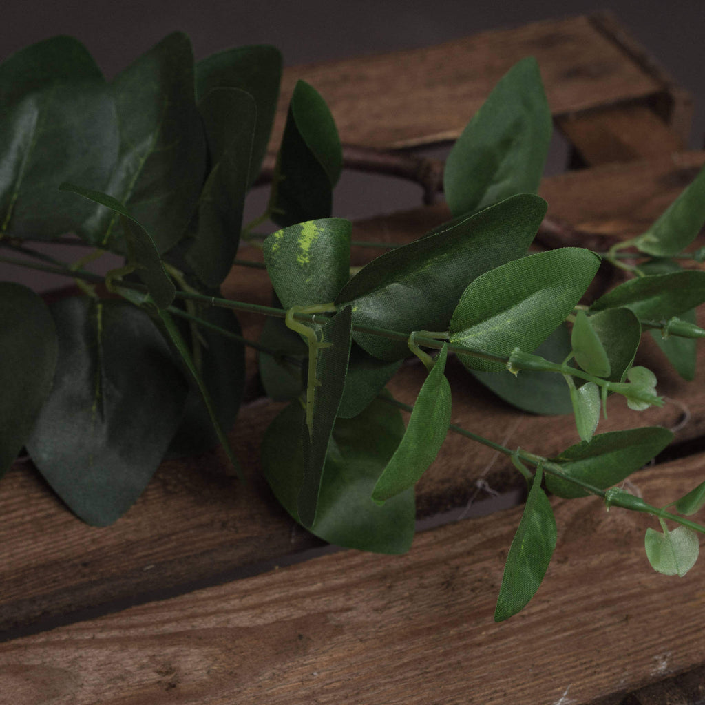 Dark green plastic cineraria eucalyptus spray, 62cm tall with lifelike foliage for home decor by RoomLondon at brixbailey.com