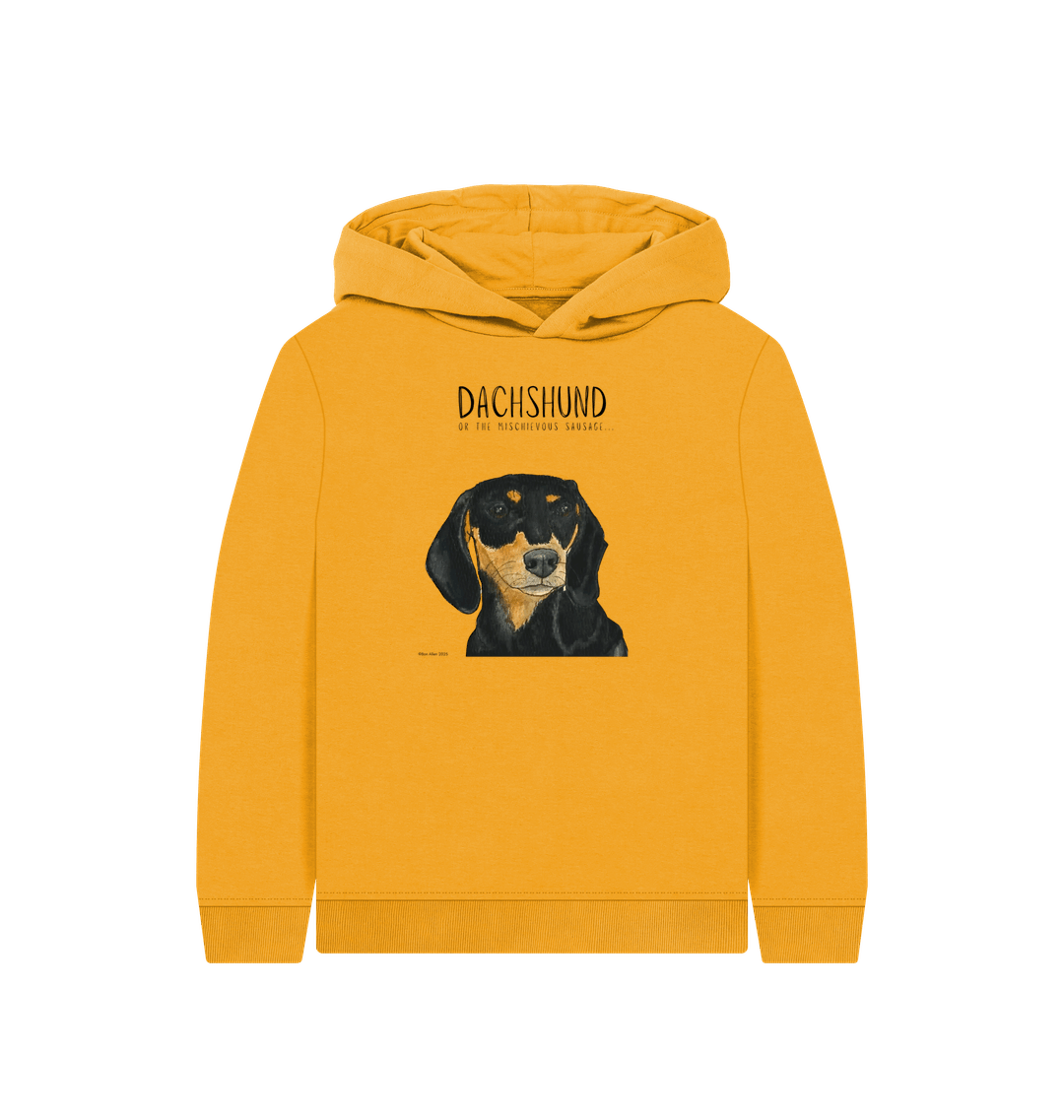 Mischievous Black and Tan Sausage Hoodie for Kids