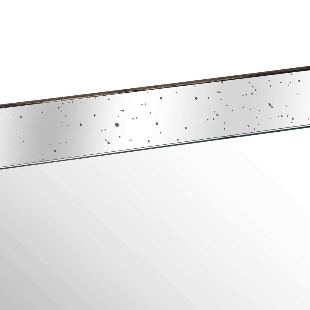 Distressed wood and mirror tray, rich brown frame with reflective glass surface, 80cm rustic-modern tabletop decor. by Sostter at brixbailey.com