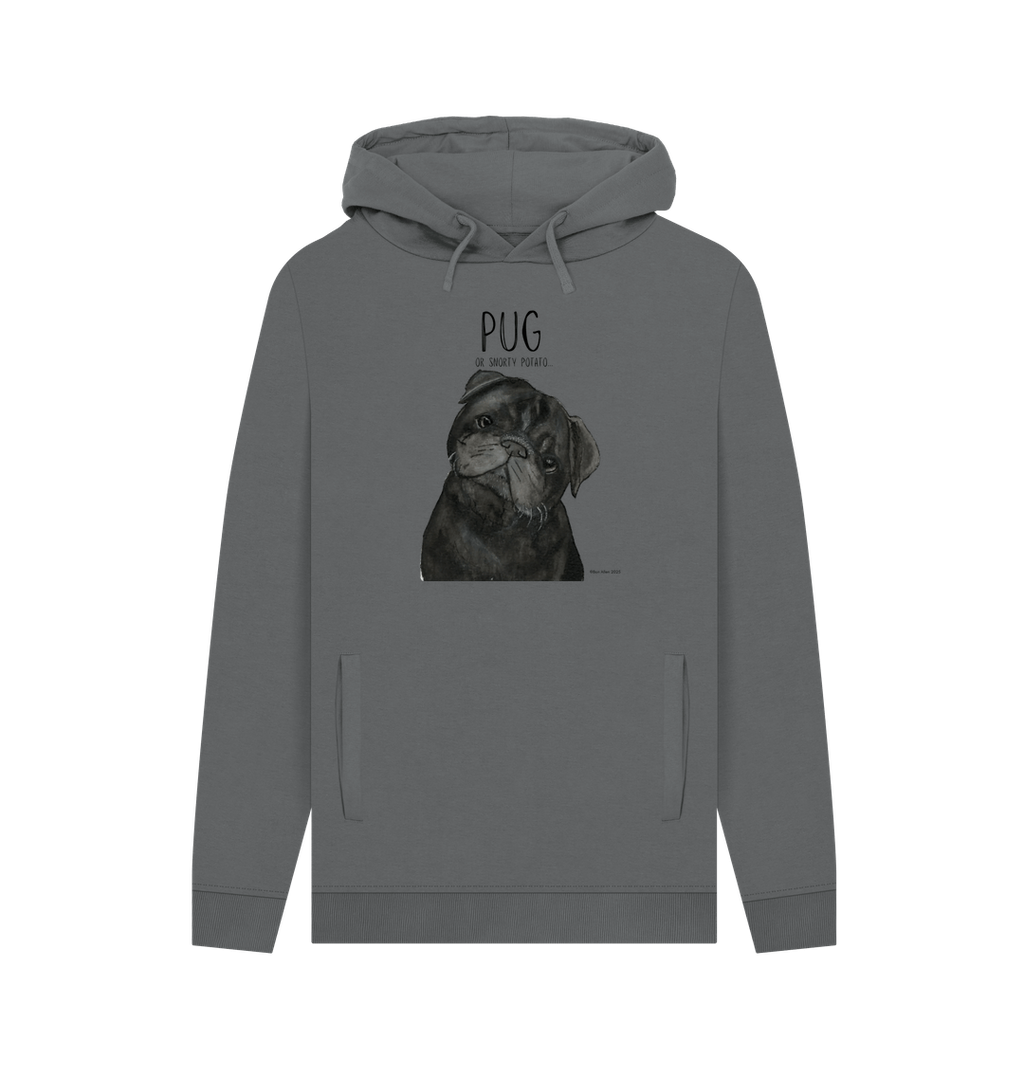 Snorty Potato Mens Hoodie Cozy Pug Vibes for Dog Lovers