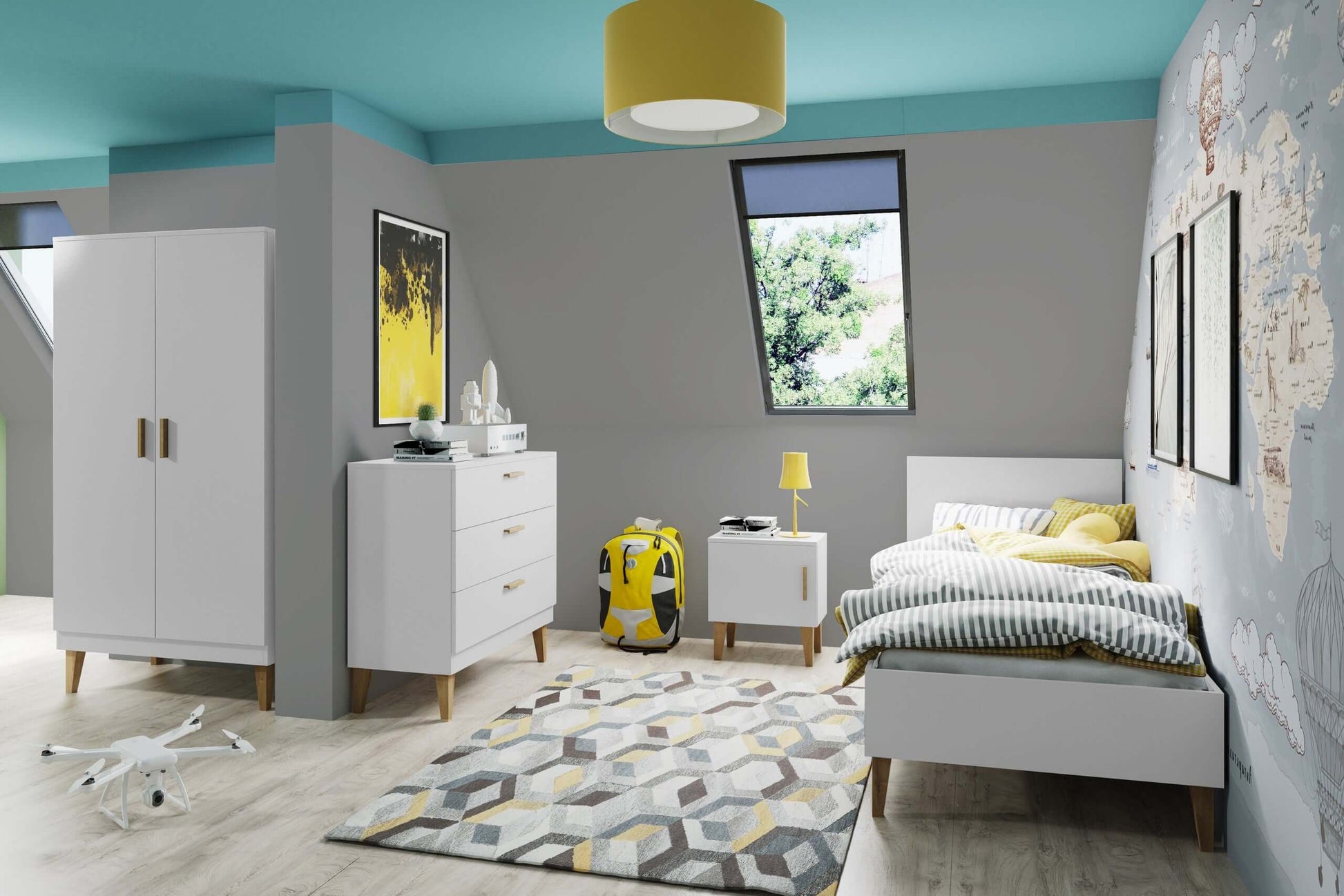Bedside Table Kubi - White