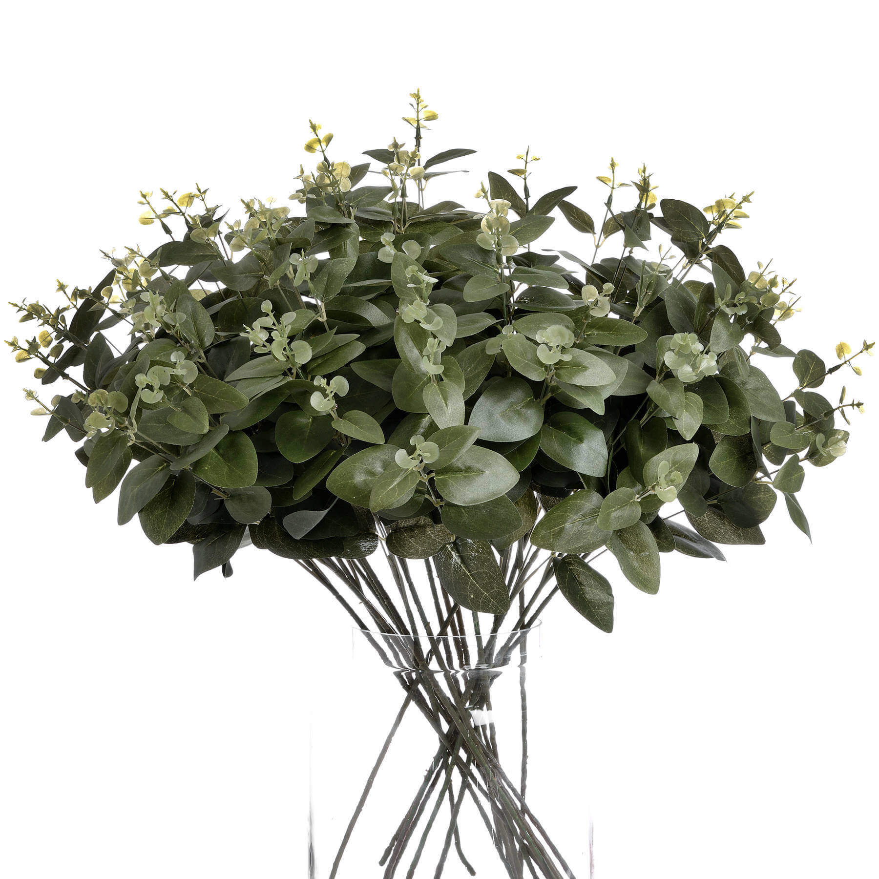 Dark green cineraria eucalyptus spray with lifelike plastic foliage, 62cm tall, for home decor or floral arrangements by RoomLondon at brixbailey.com