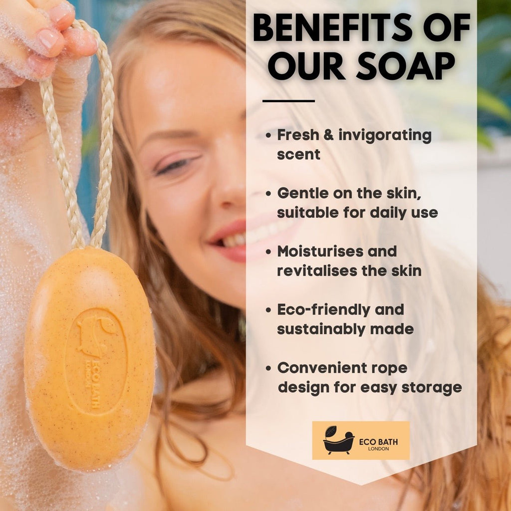 Apricot Soap on a Rope 220g Natural Shea Butter Bar