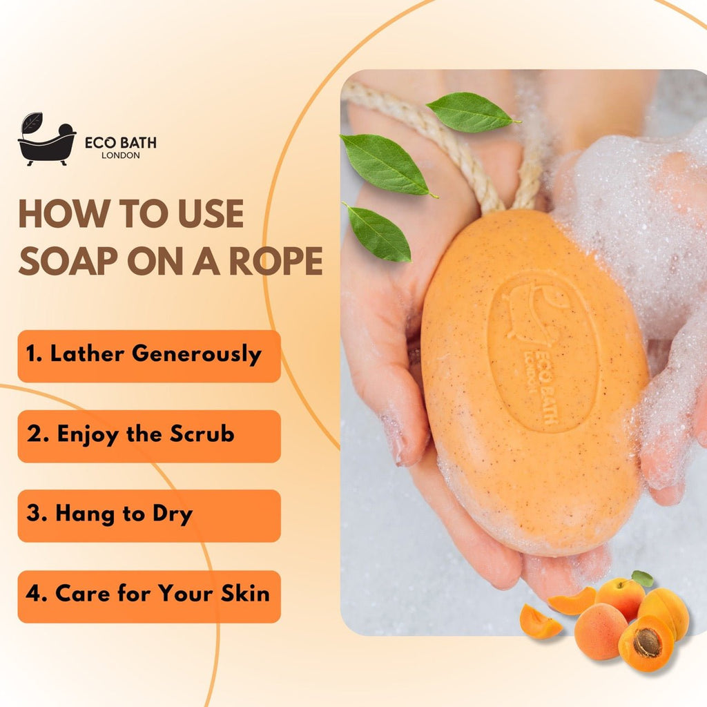 Apricot Soap on a Rope 220g Natural Shea Butter Bar
