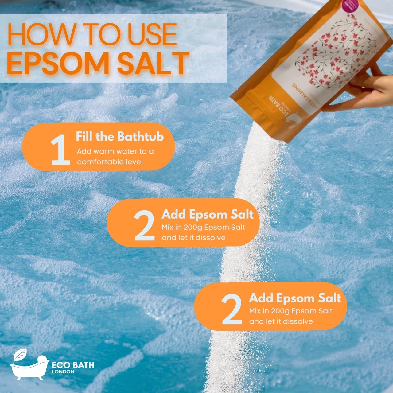Balance and Calming Epsom Salt Bath Soak 500g and 1000g Pouch