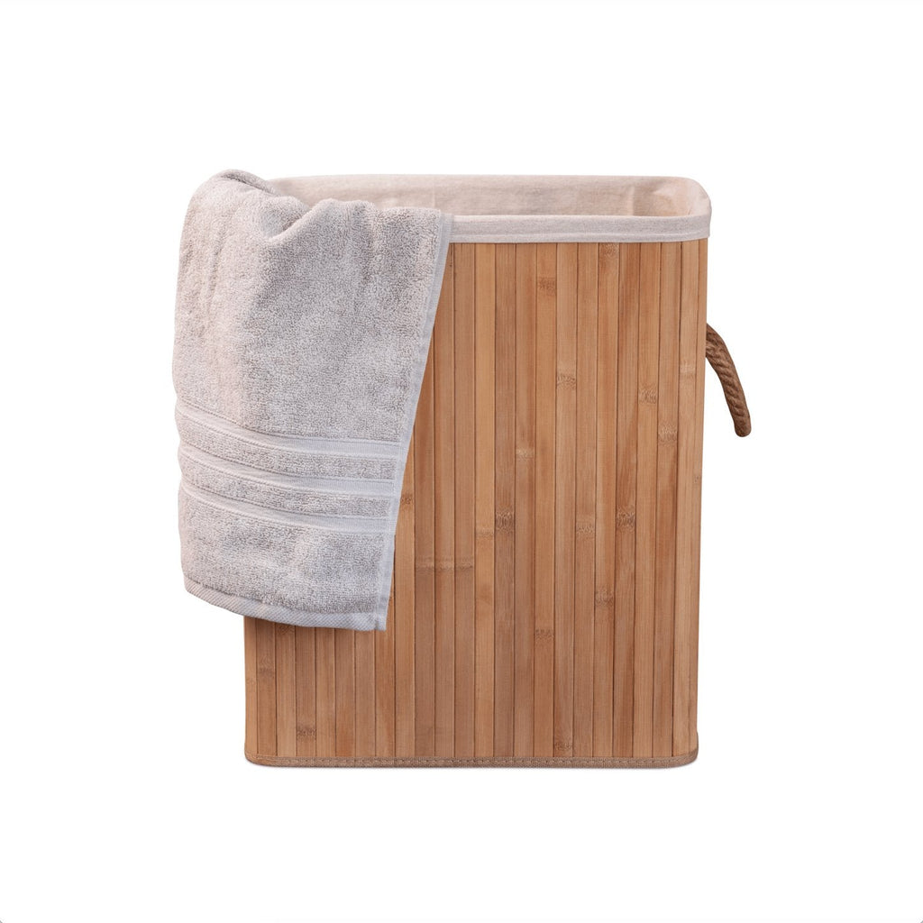 Bamboo Laundry Basket with Lid and Removable Lining