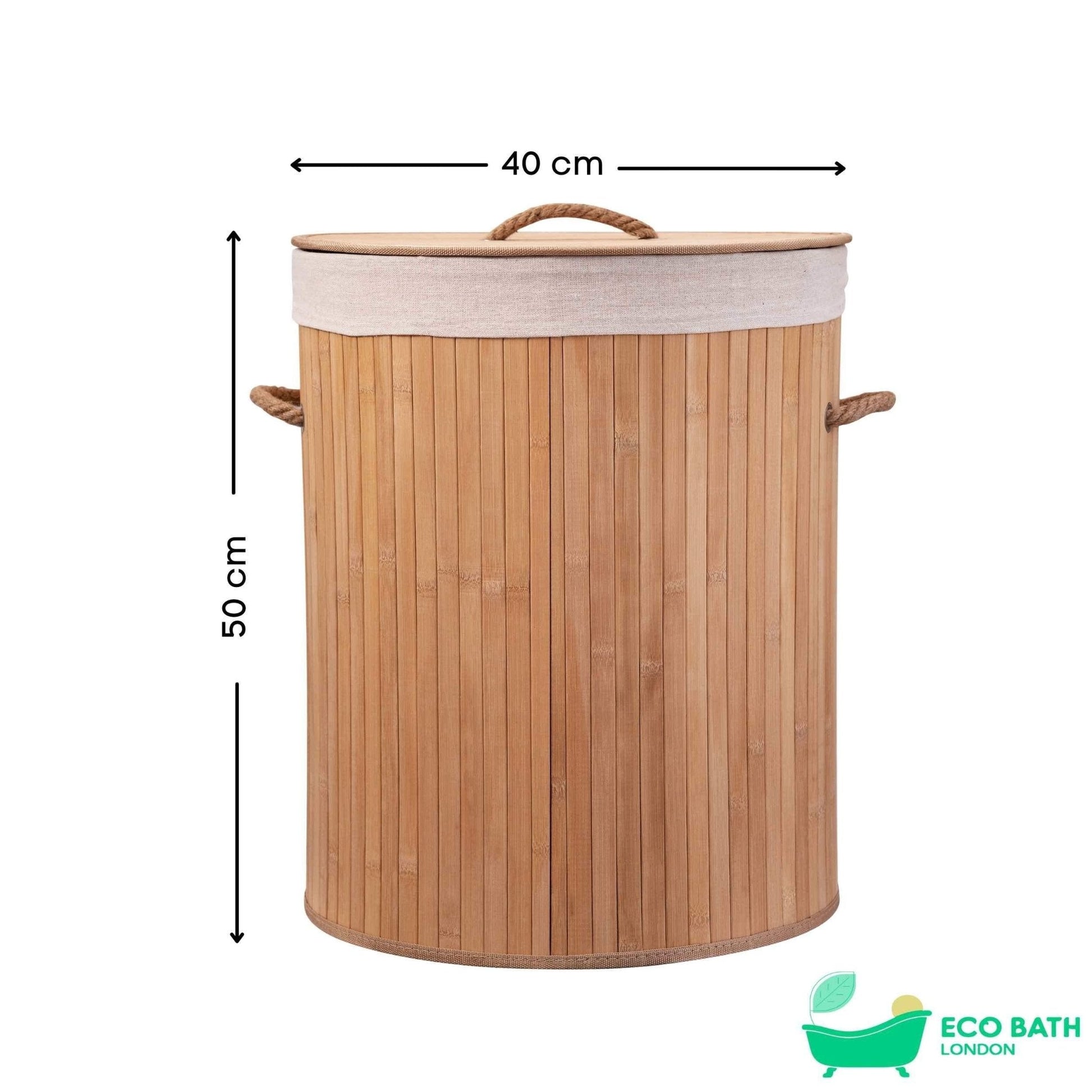 Bamboo Laundry Basket with Lid and Removable Lining