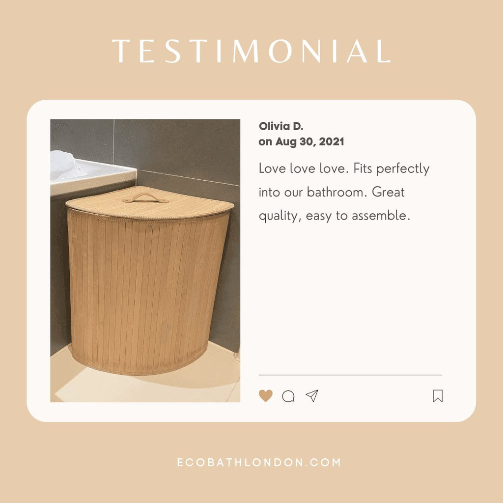 Bamboo Laundry Basket with Lid and Removable Lining