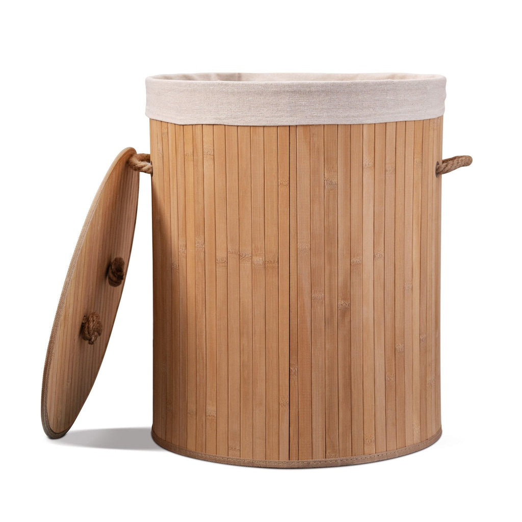 Bamboo Laundry Basket with Lid and Removable Lining