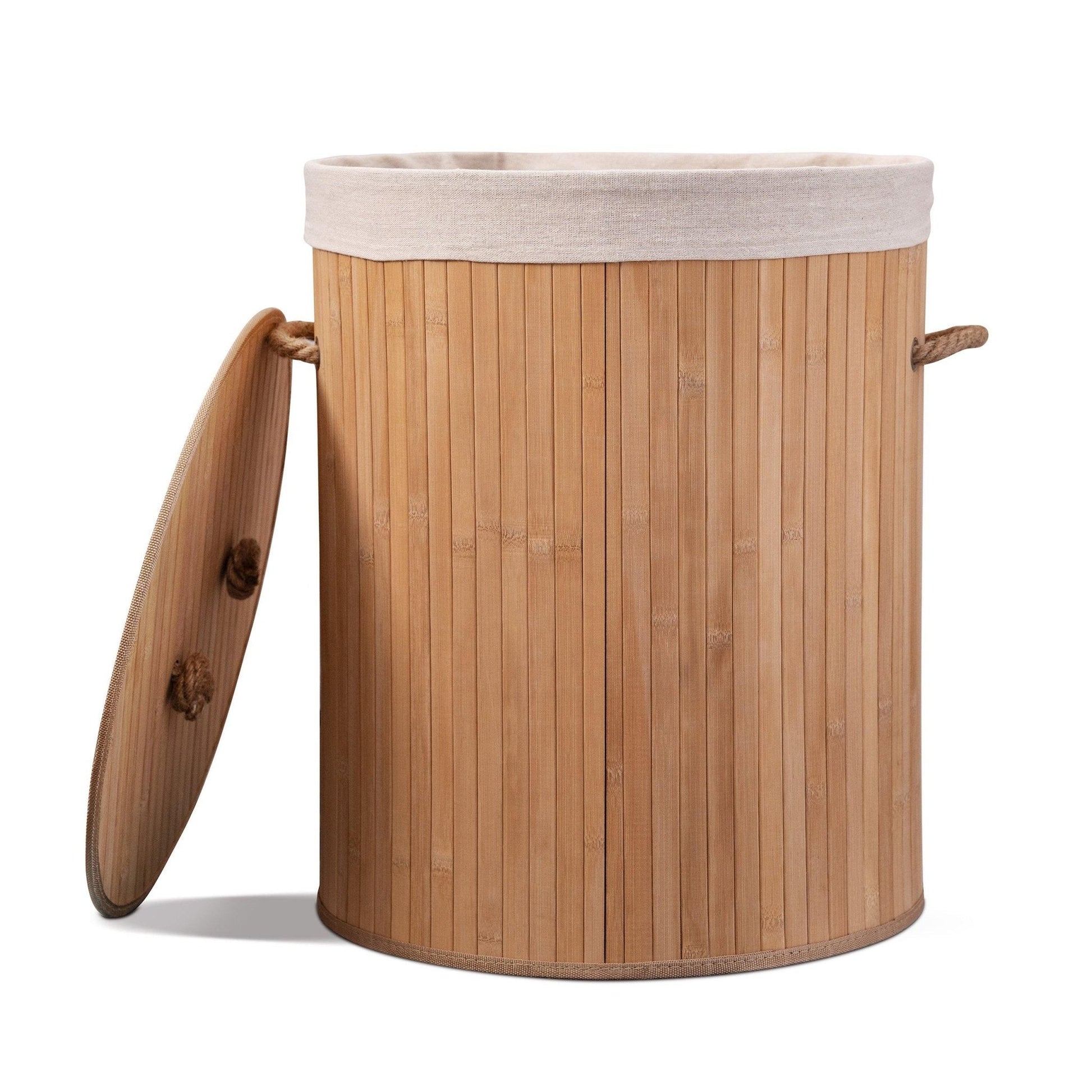 Bamboo Laundry Basket with Lid and Removable Lining