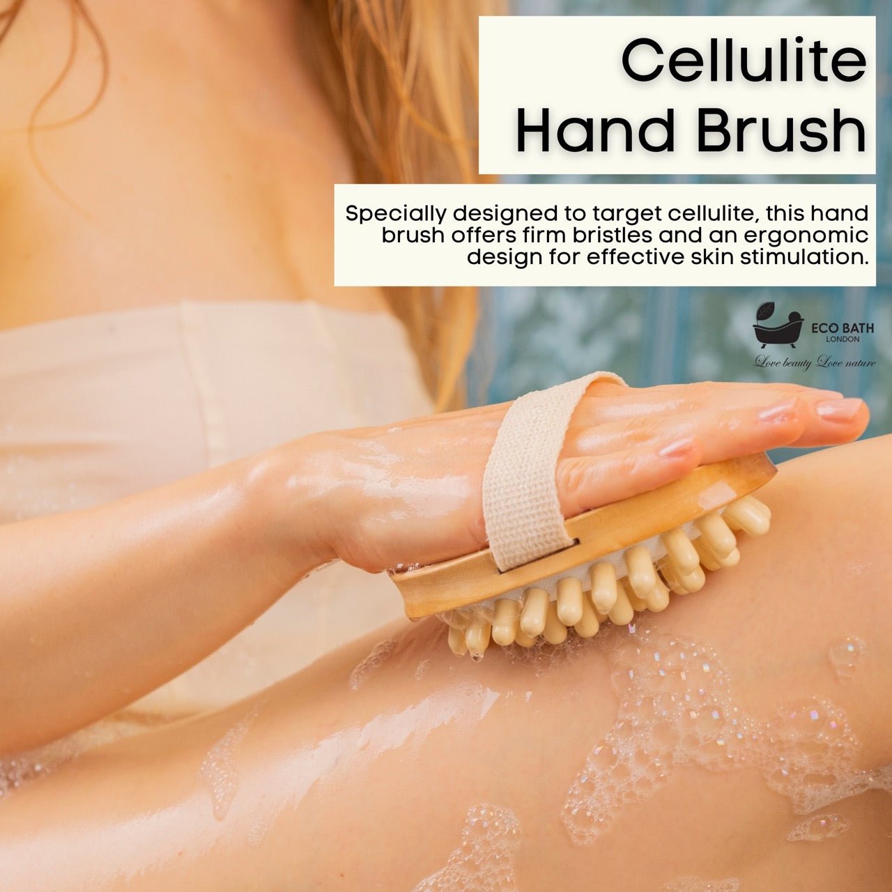 Cellulite Hand Brush with Natural Wooden Pins