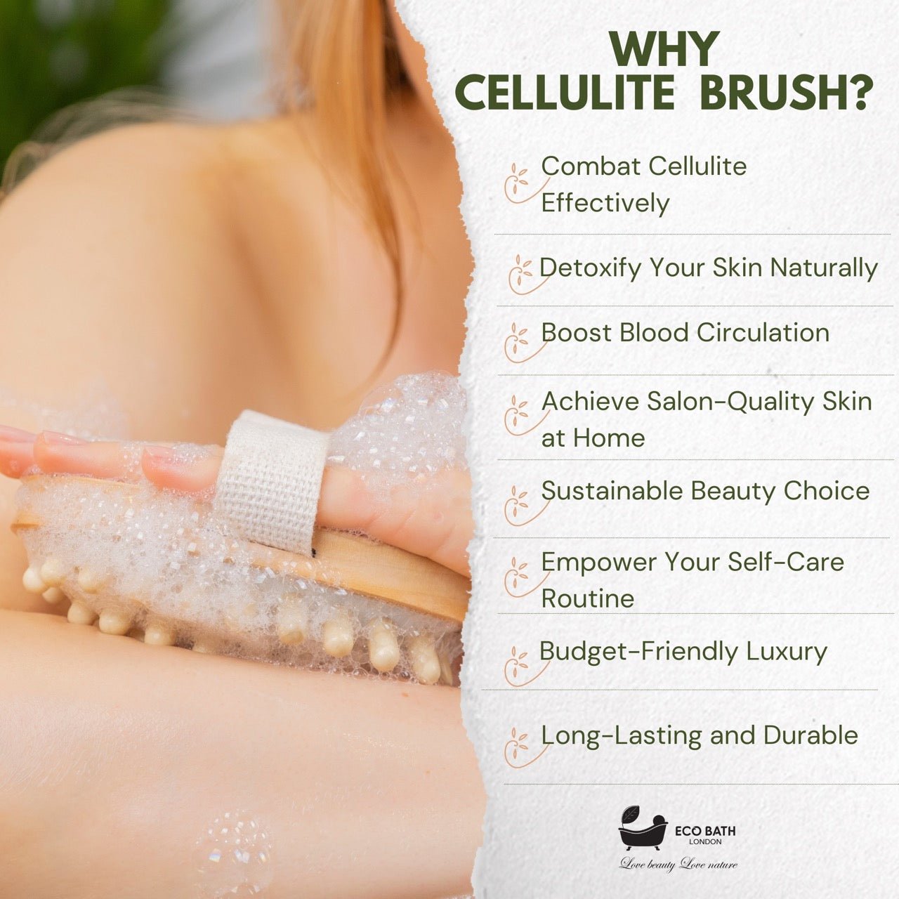 Cellulite Hand Brush with Natural Wooden Pins