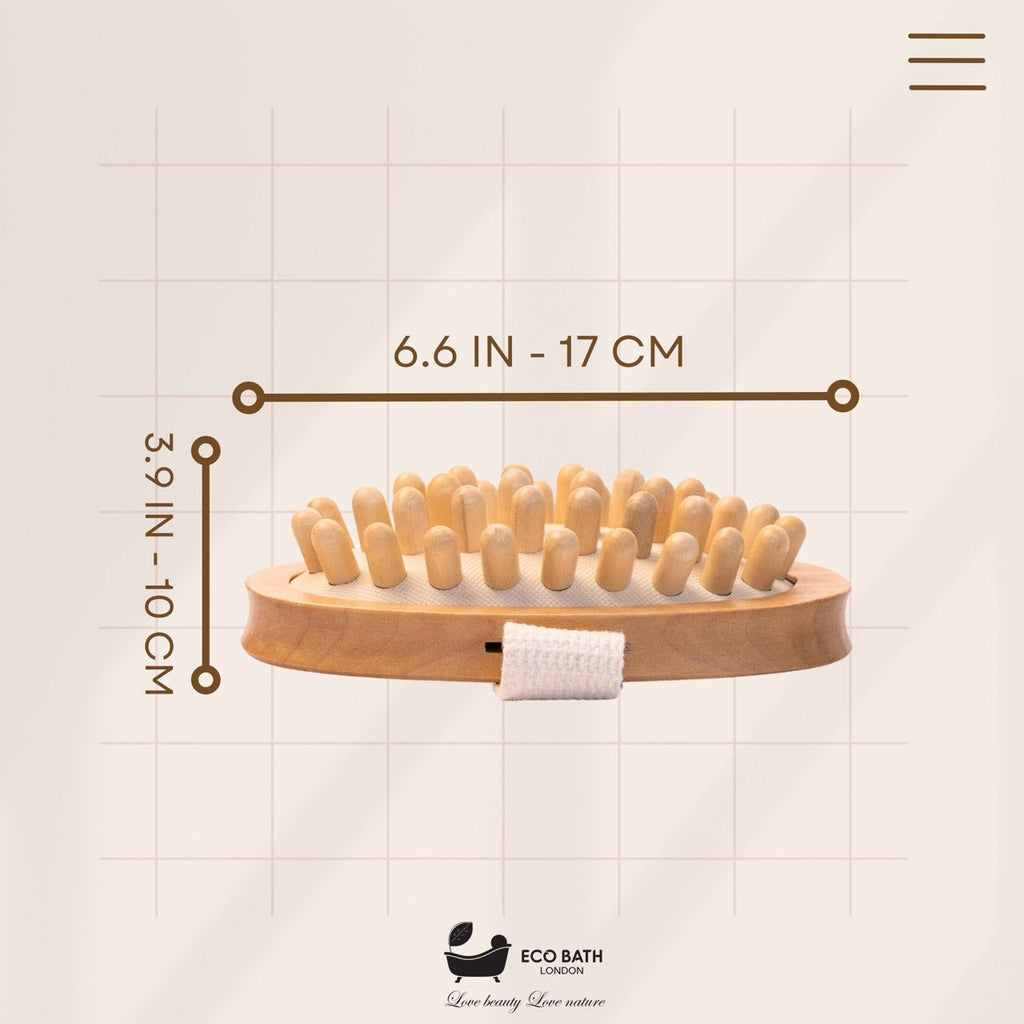 Cellulite Hand Brush with Natural Wooden Pins