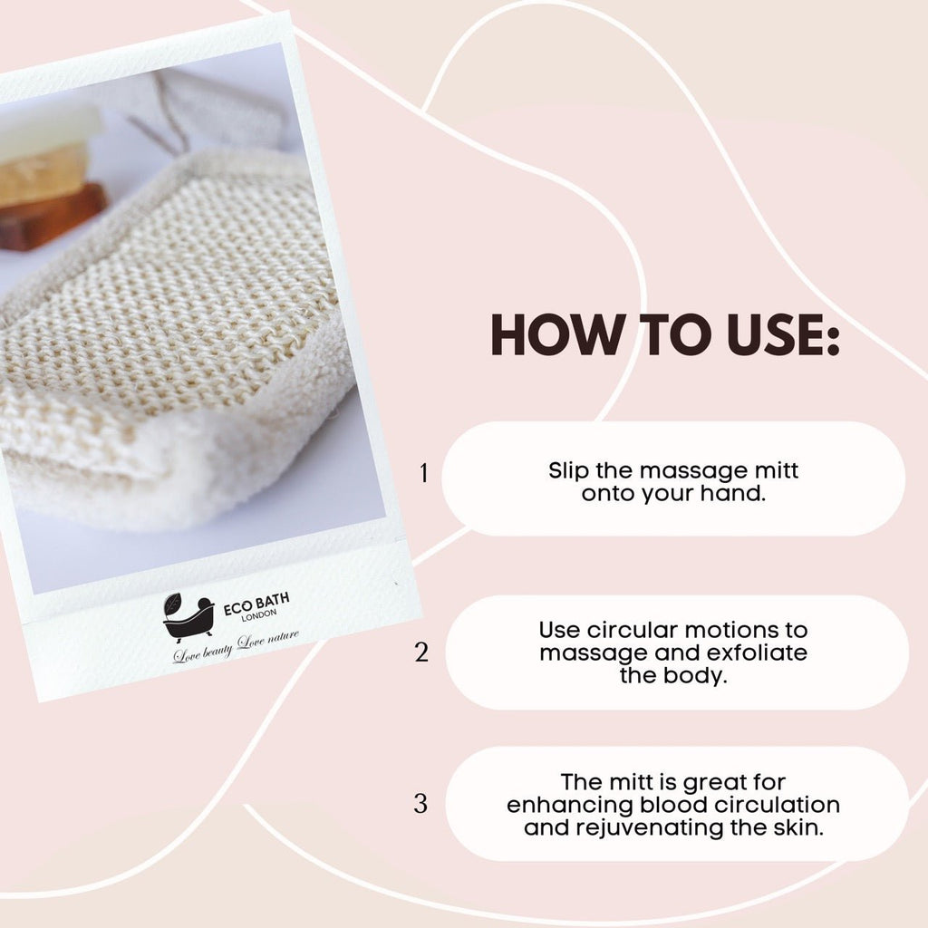Bamboo and Cotton Massage Mitt for Body Exfoliation