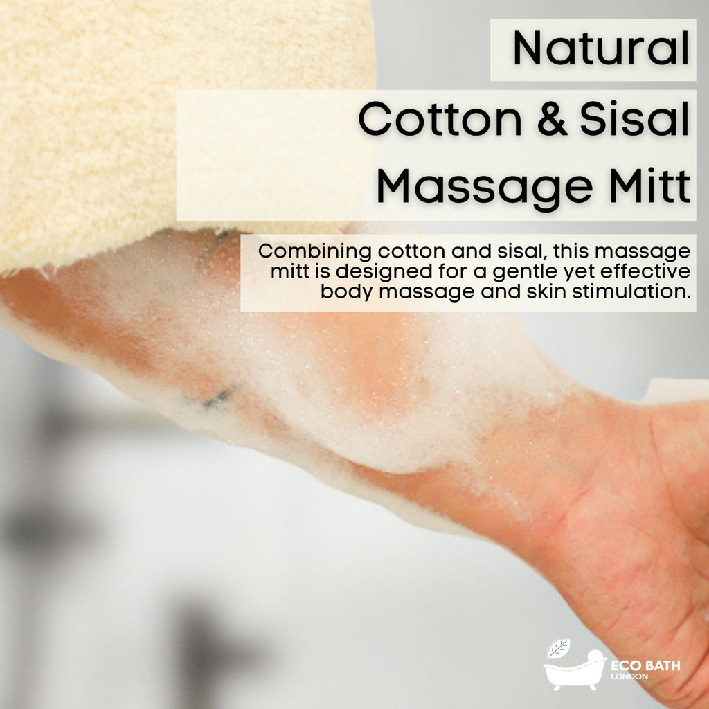 Bamboo and Cotton Massage Mitt for Body Exfoliation