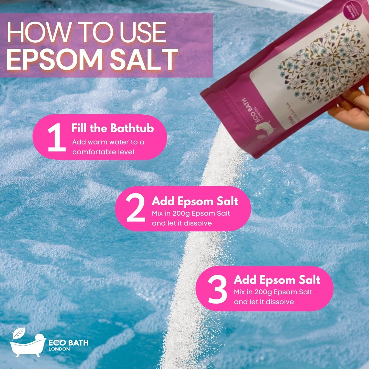Derma Epsom Salt Bath Soak 500g and 1000g Pouch