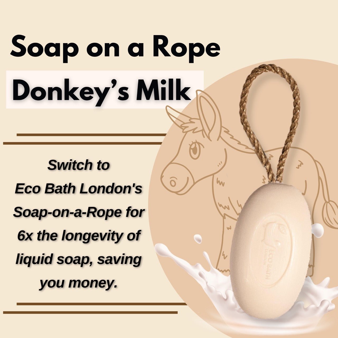 Donkey's Milk Soap on a Rope with Shea Butter 220g