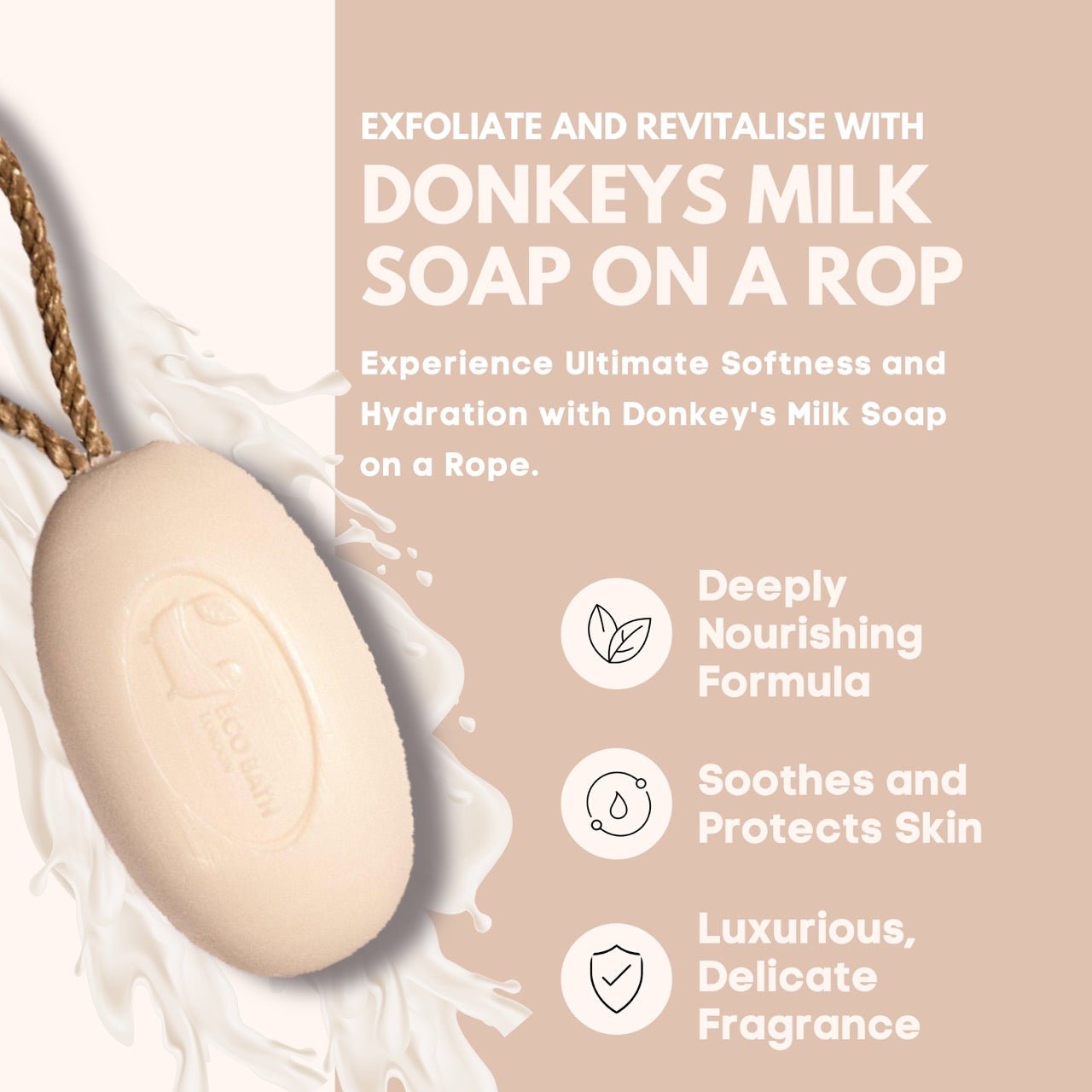 Donkey's Milk Soap on a Rope with Shea Butter 220g