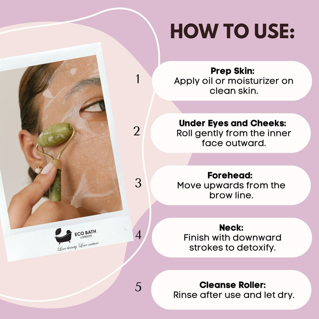 Jade Face Roller for Skin Massage and Circulation