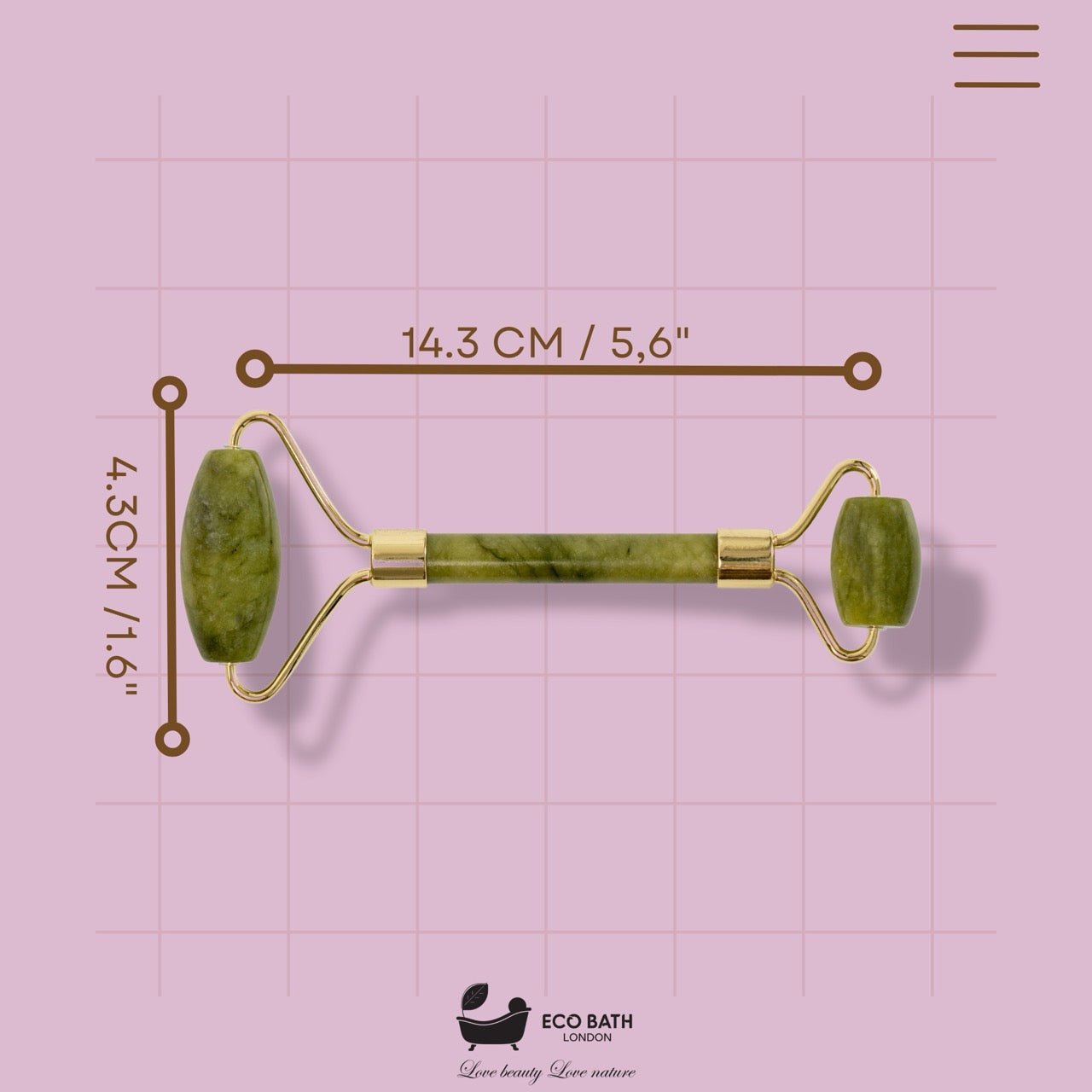 Jade Face Roller Smooth End