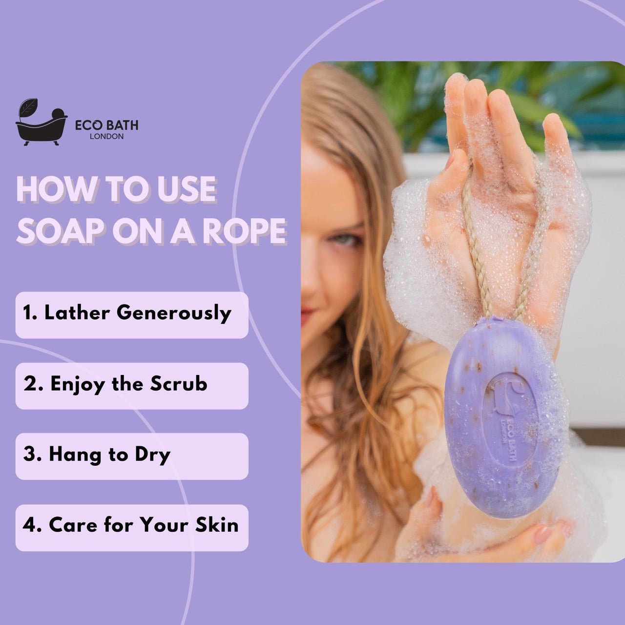 Lavender Soap on a Rope 220g Natural Shea Butter