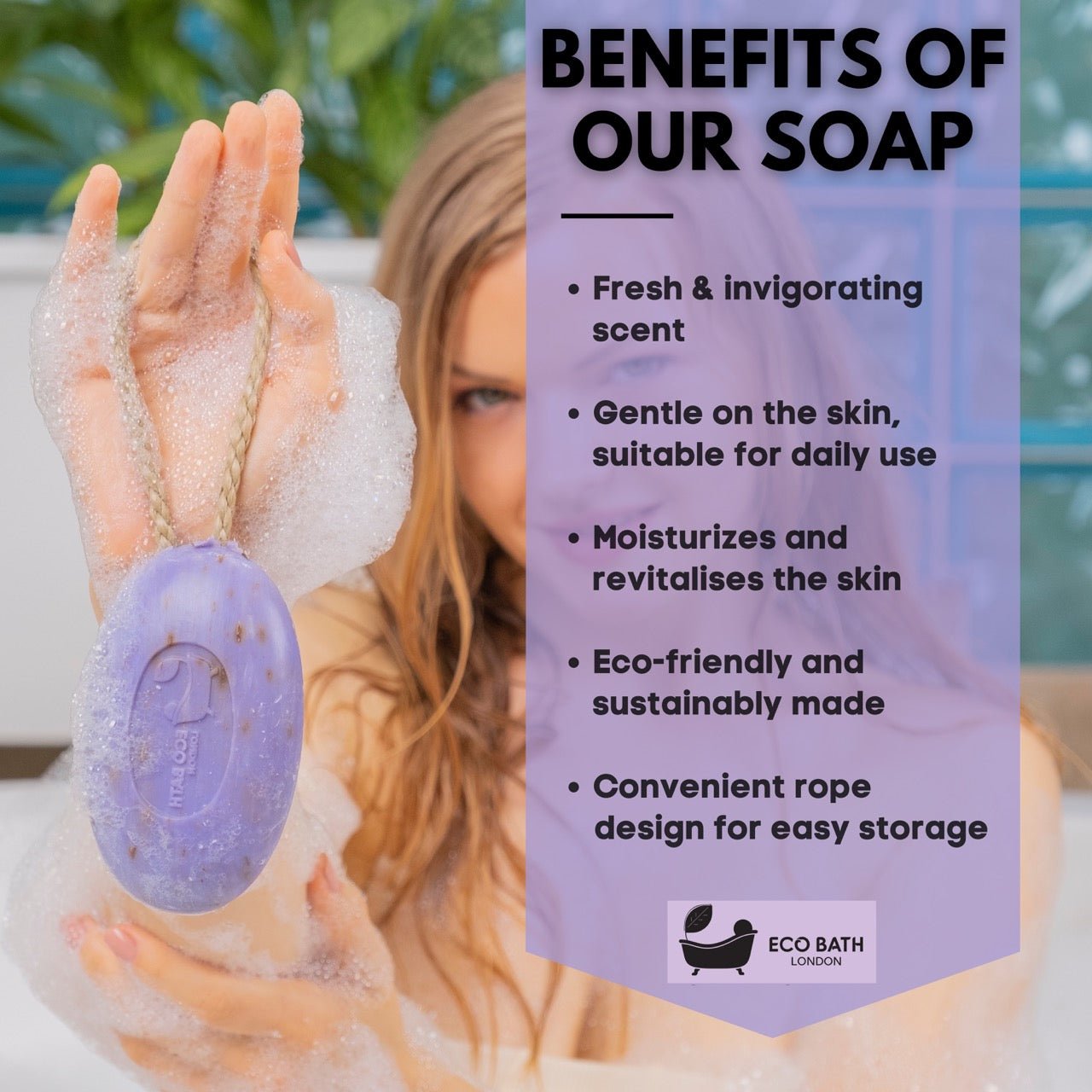 Lavender Soap on a Rope 220g Natural Shea Butter