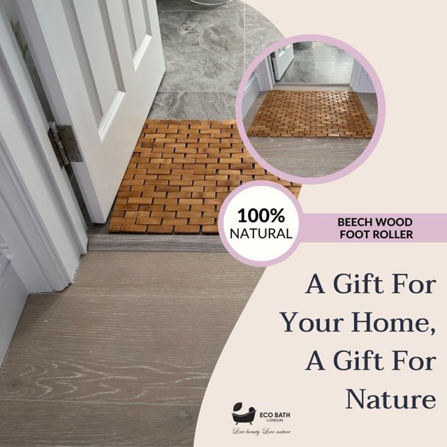 Bamboo Roll Up Bath Mat with Anti-Slip Backing