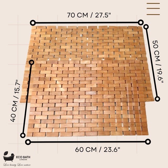 Bamboo Roll Up Bath Mat with Anti-Slip Backing