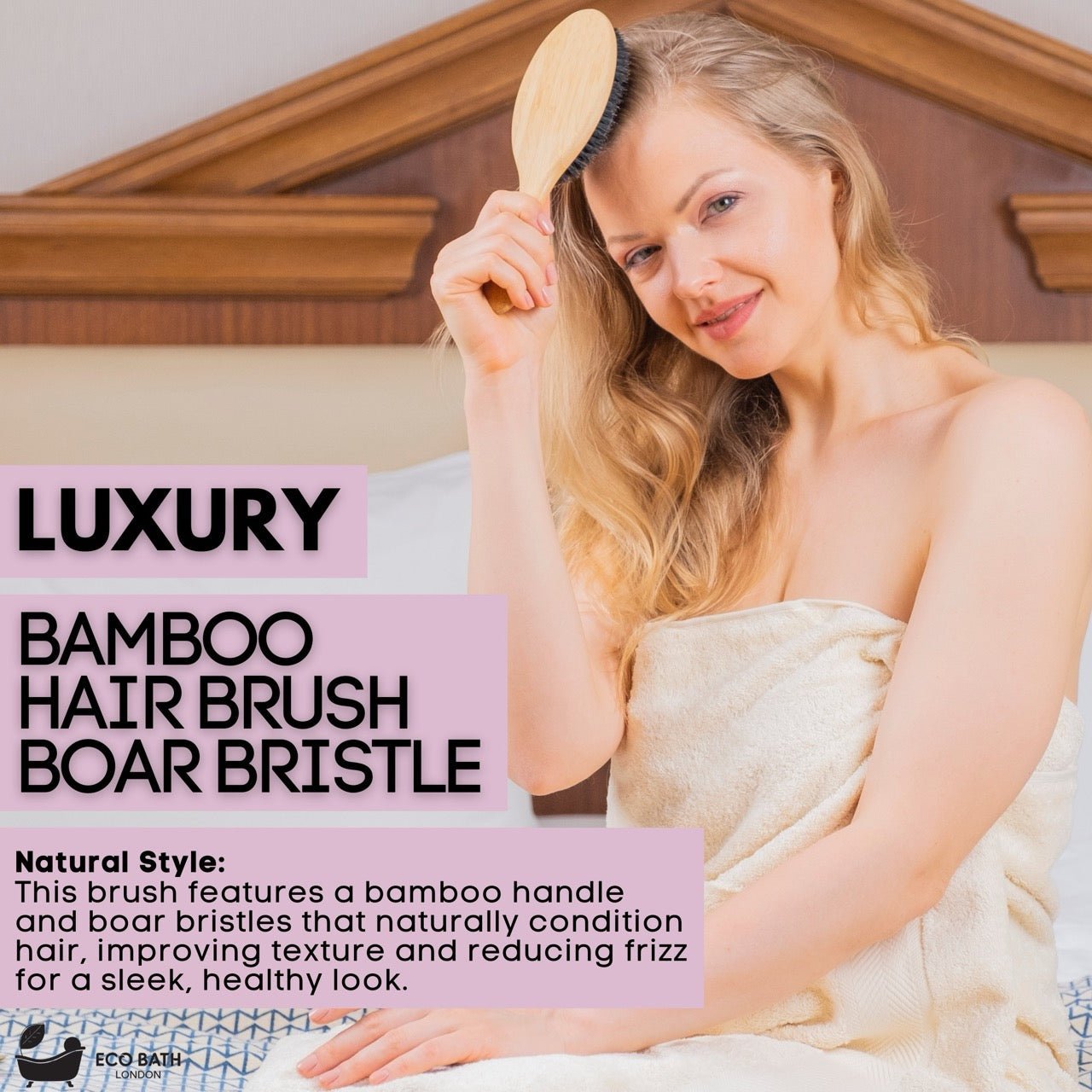 Bamboo Hair Brush with Boar Bristles
