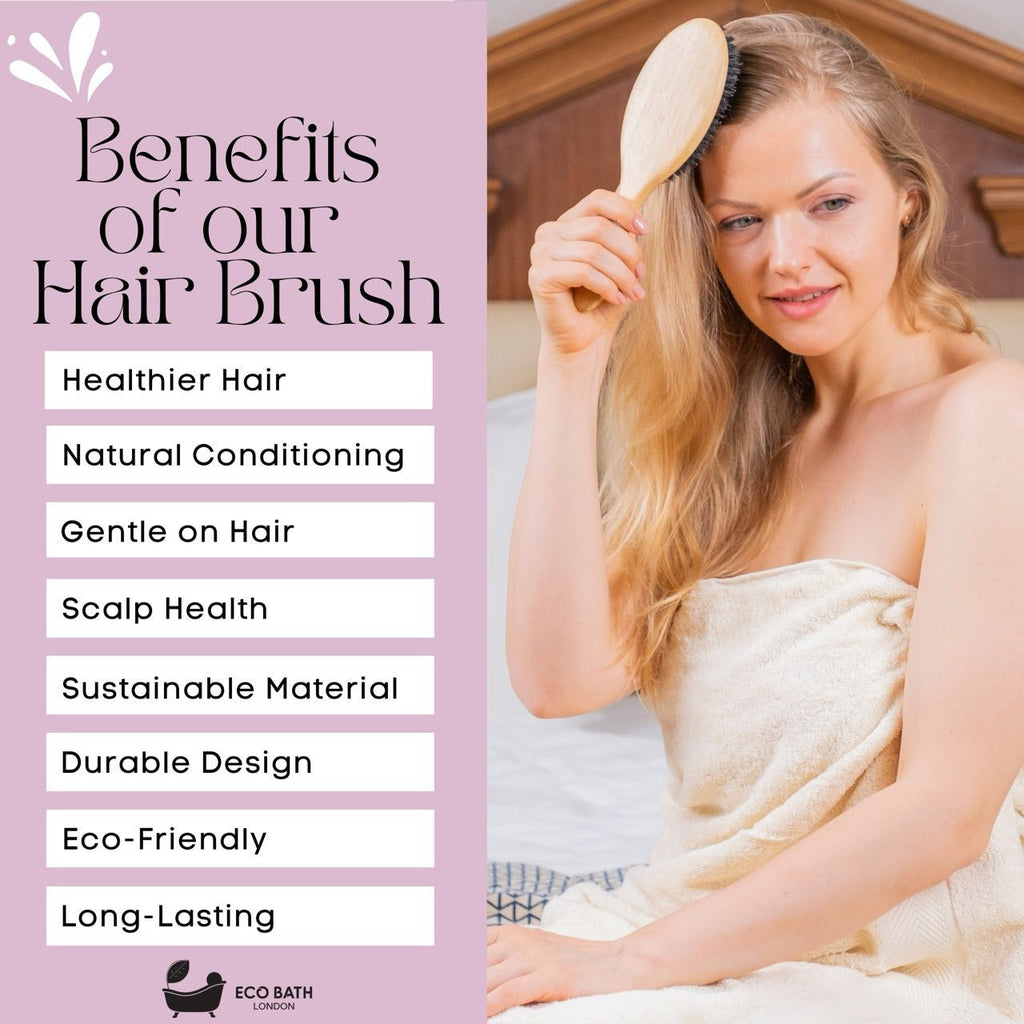 Bamboo Hair Brush with Boar Bristles