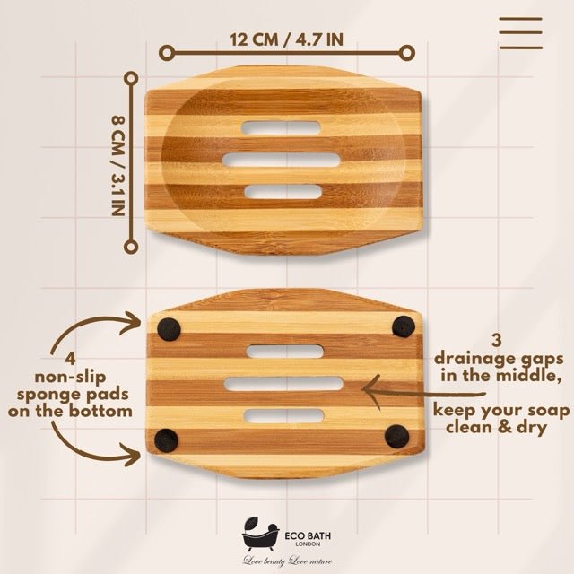 Bamboo Stripes Rectangle Soap Dish