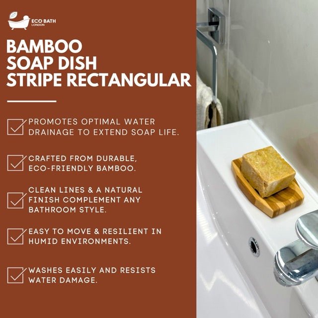 Bamboo Stripes Rectangle Soap Dish
