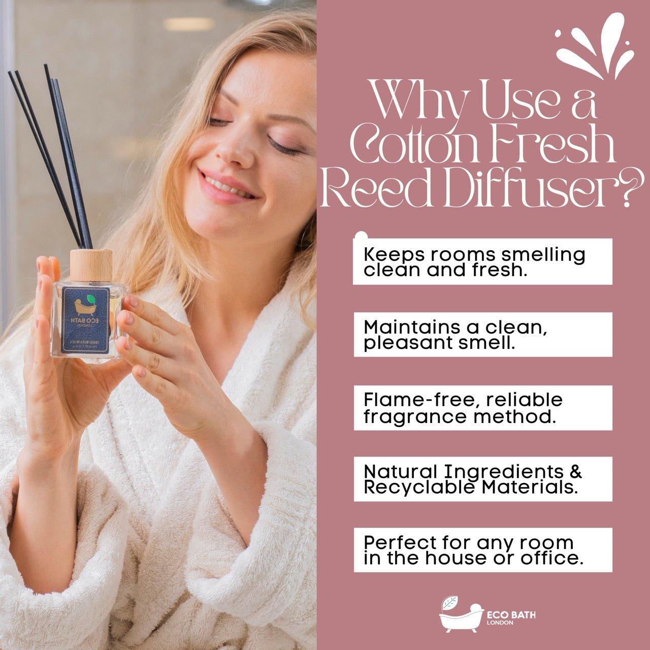Cotton Fresh Reed Diffuser 100ml Natural Home Fragrance