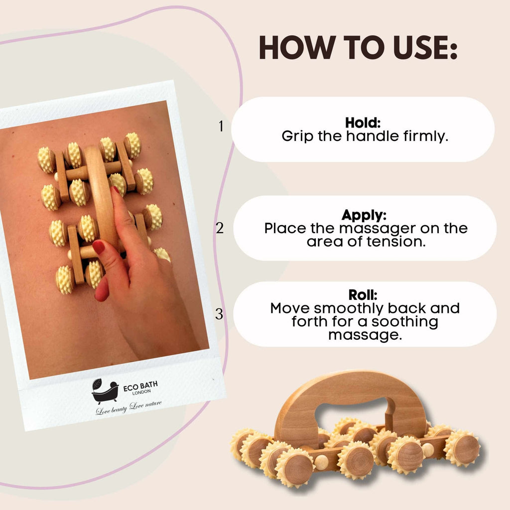 Natural Wooden Back Massager for Full Body Relief