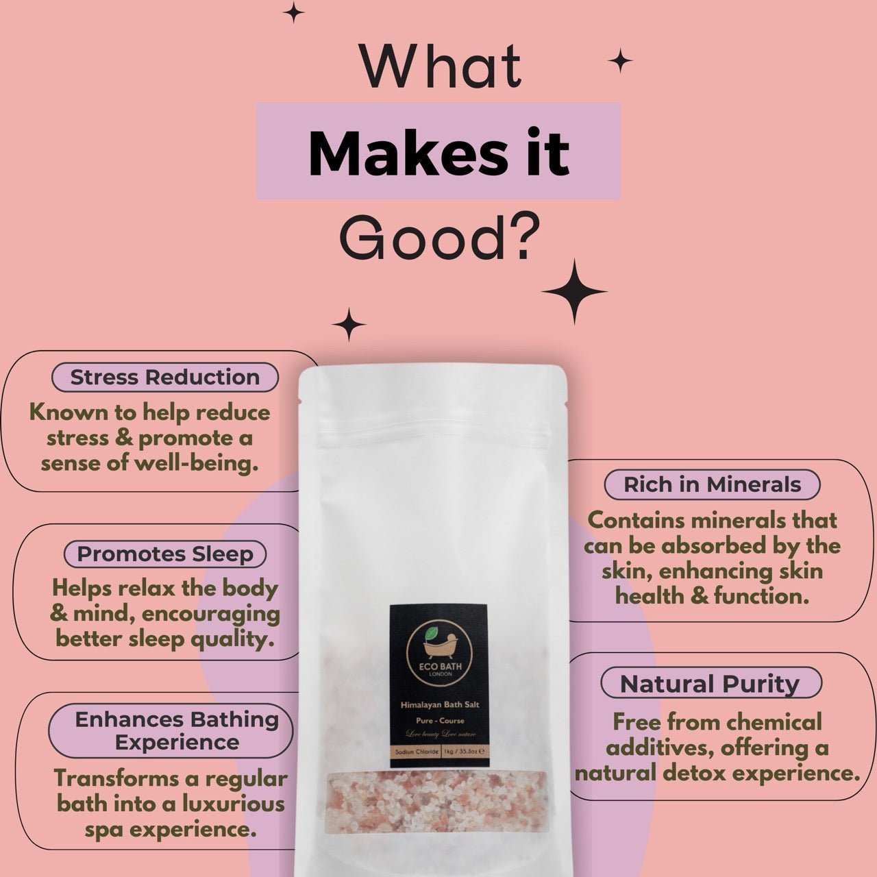 Himalayan Bath Salt Course Plain 1kg