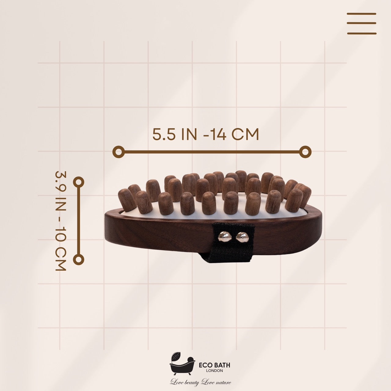 Walnut Wood Cellulite Hand Brush